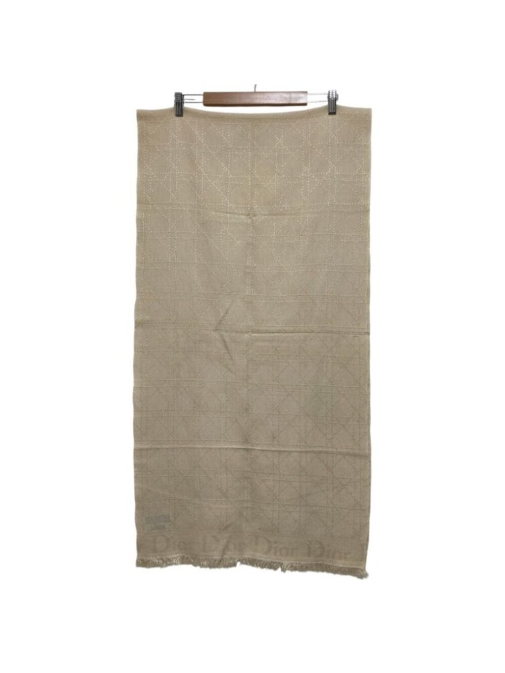 Dior Wool Silk Cannage Jacquard Scarf Light Beige